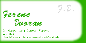 ferenc dvoran business card